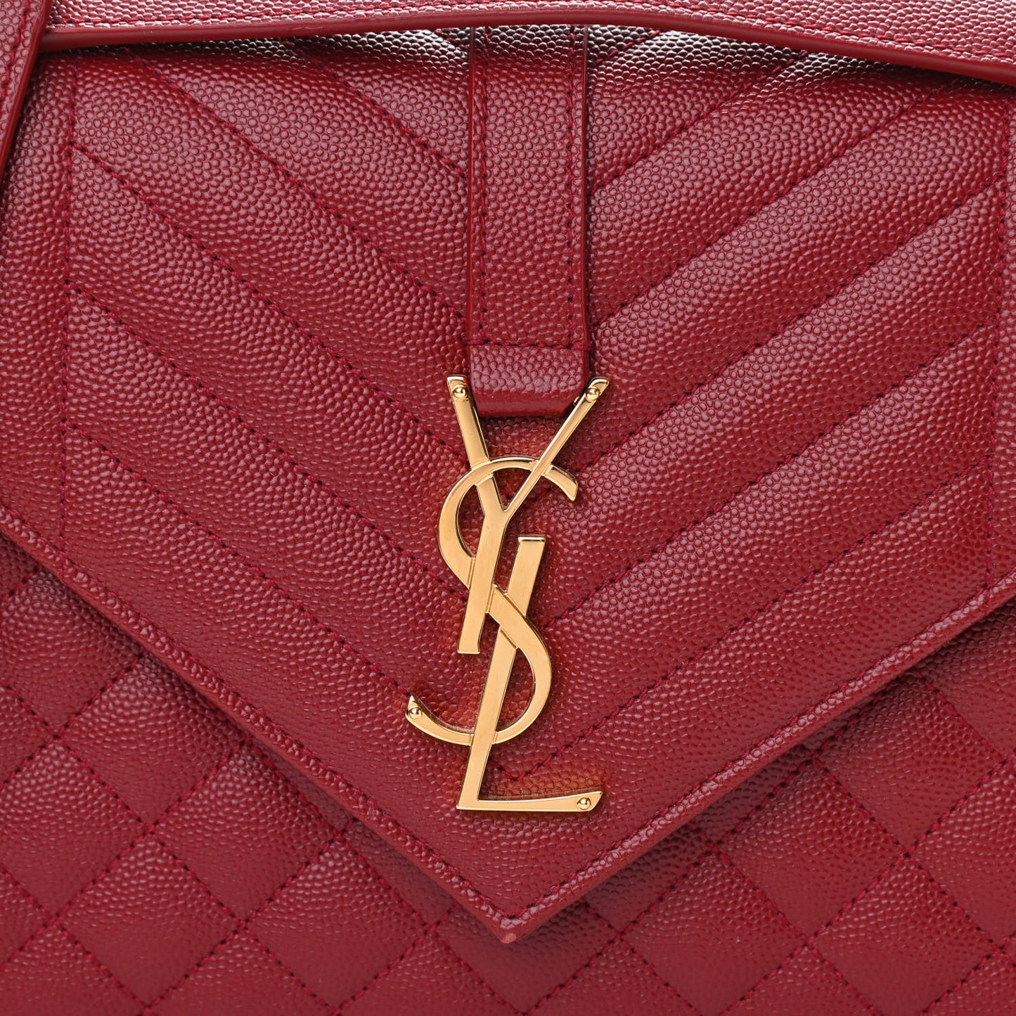 Grain De Poudre Textured Mixed Matelasse Triquilt Medium Monogram Satchel Oxblood