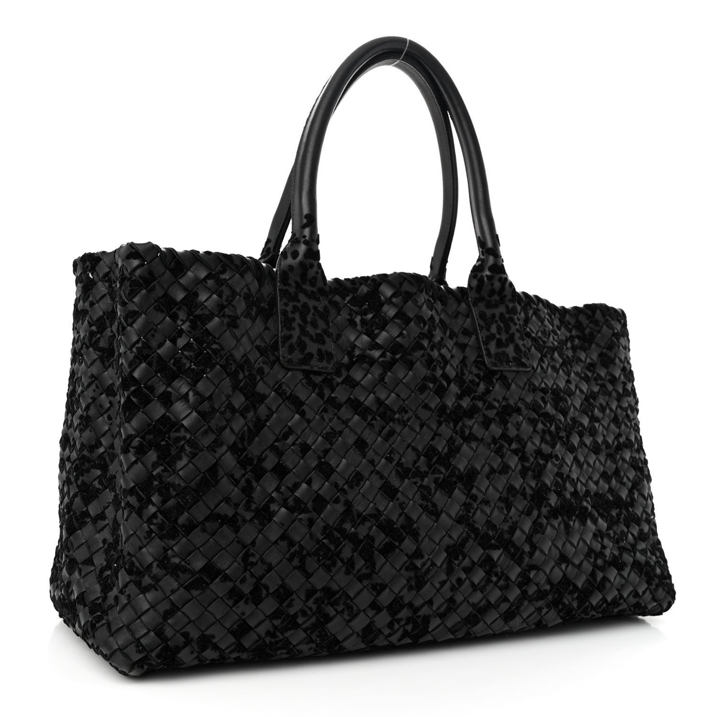 Nappa Velours Intrecciato Medium Cabat Black