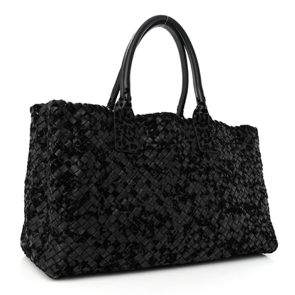 Bottega Veneta Nappa Velours Intrecciato Medium Cabat Black 4 of 10
