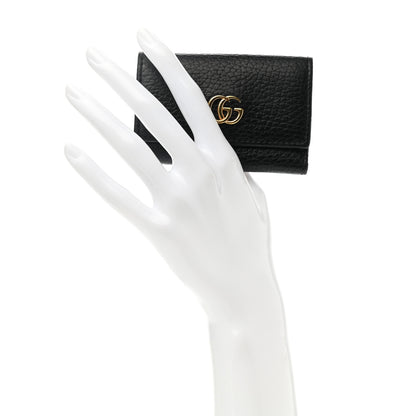 Gucci Pebbled Calfskin GG Marmont 6 Key Holder Black 2 of 9