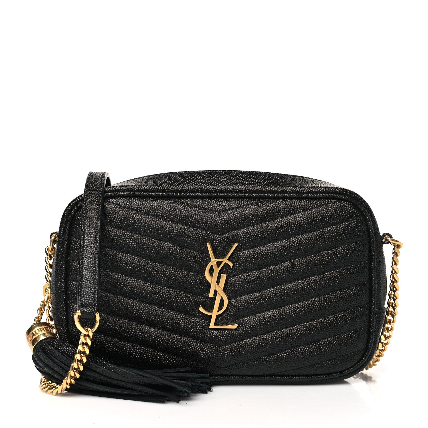 Saint Laurent Grain De Poudre Matelasse Monogram Mini Lou Camera Bag Black 1 of 10