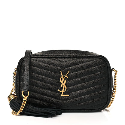 Saint Laurent Grain De Poudre Matelasse Monogram Mini Lou Camera Bag Black 1 of 10