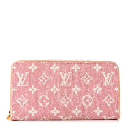 Louis Vuitton Denim Monogram Jacquard Zippy Wallet Pink 1 of 10