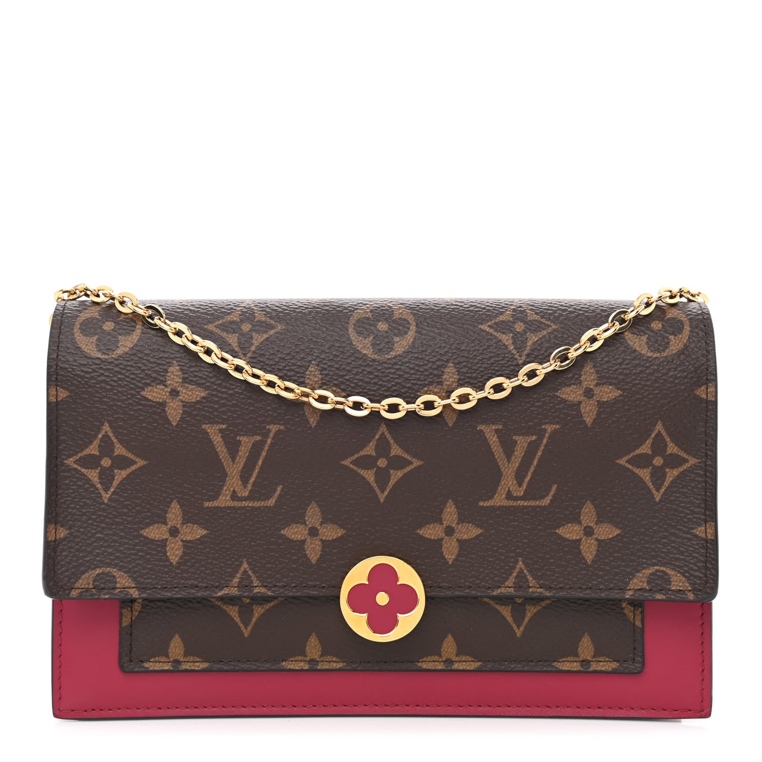 Louis Vuitton Monogram Flore Chain Wallet Fuchsia 2 of 15