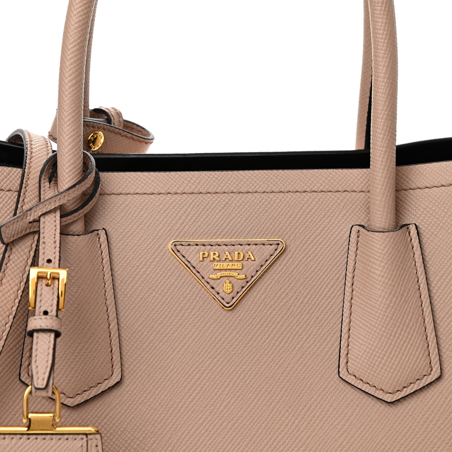 Prada Saffiano Cuir Small Double Bag Cammeo Black 6 of 8