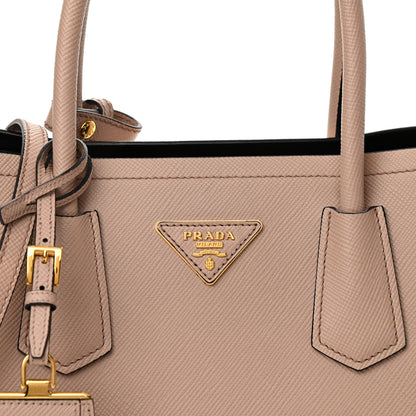 Prada Saffiano Cuir Small Double Bag Cammeo Black 6 of 8