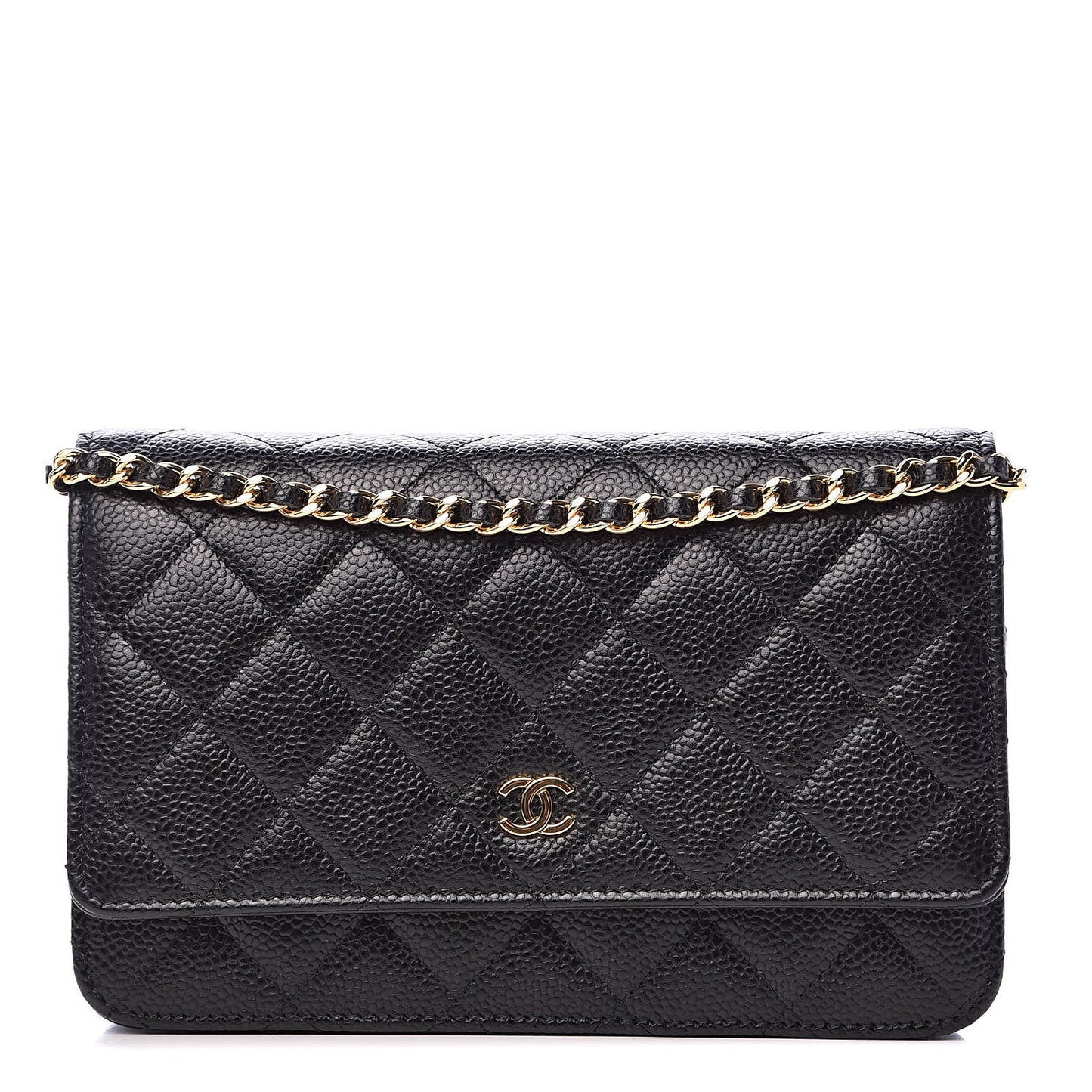 Caviar Quilted Wallet On Chain WOC Black