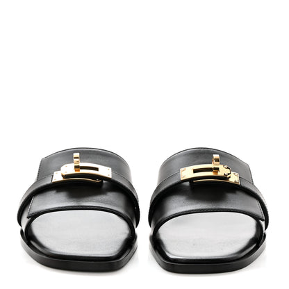 Hermes Calfskin Giulia Sandals 36 Black 2 of 9
