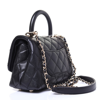 Chanel Caviar Quilted Extra Mini Coco Handle Flap Black 3 of 13
