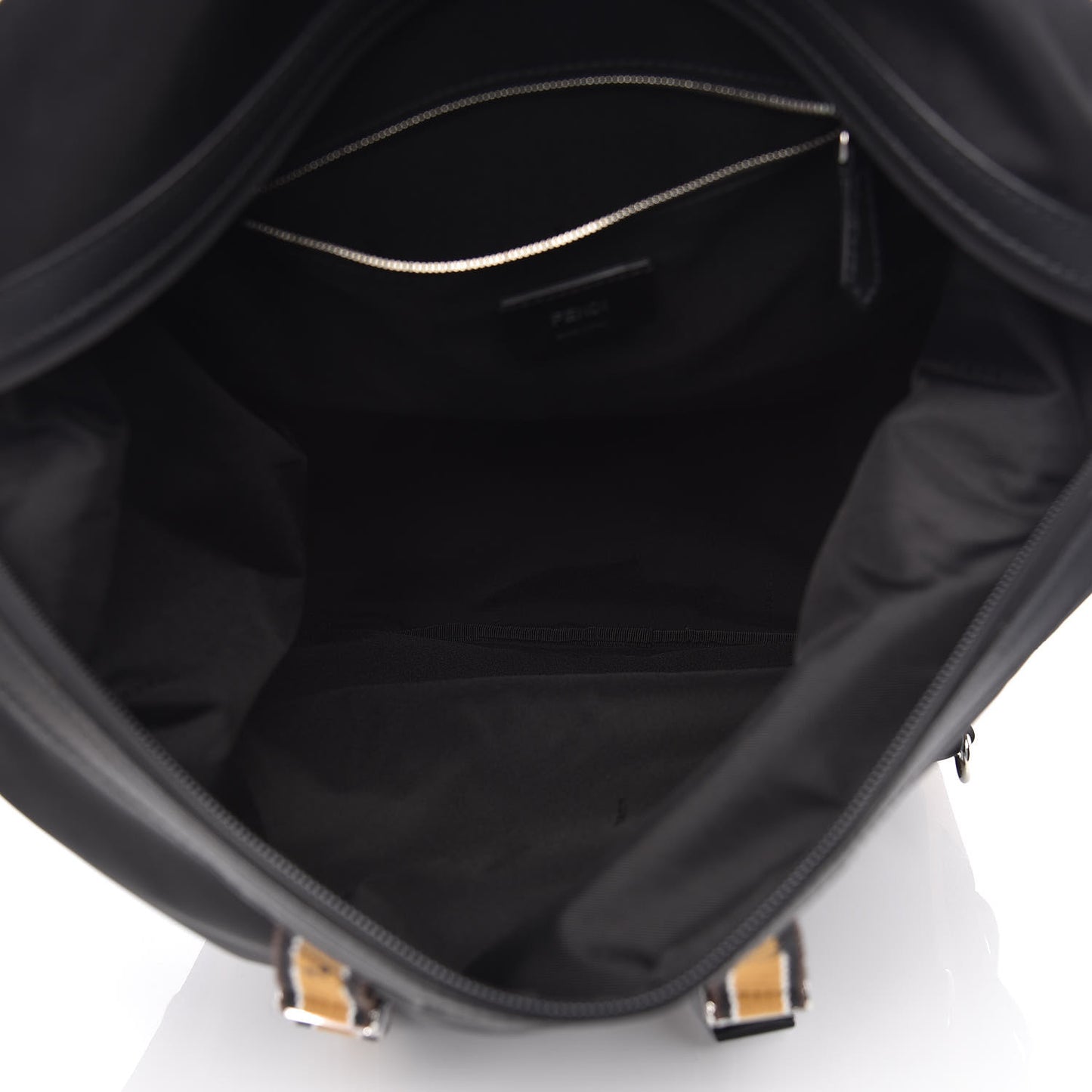 Nylon Contrast Buckle Backpack Black Copper