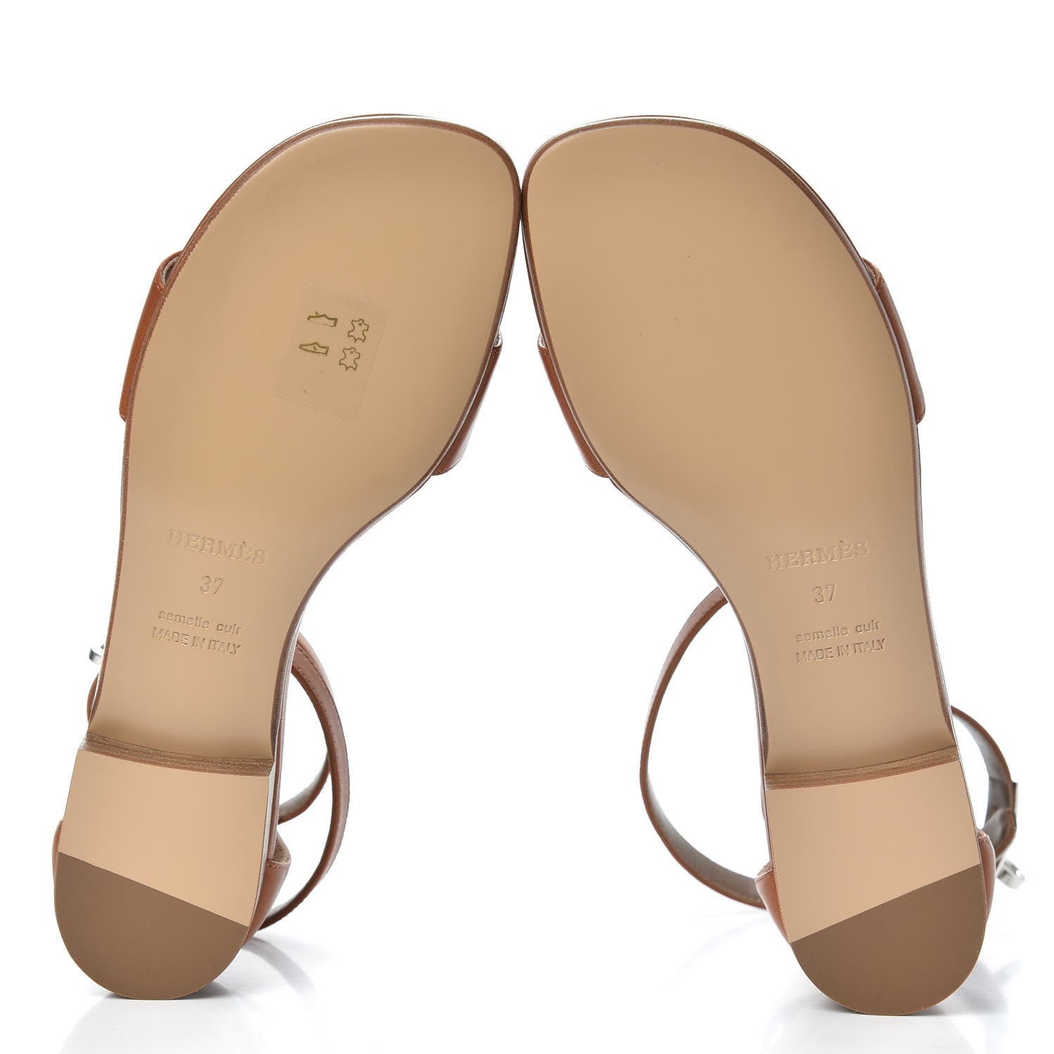 Hermes Heritage Calfskin Baia Sandals 37 Naturel 5 of 9