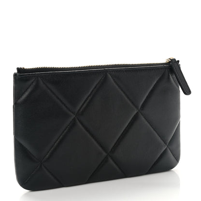 Chanel Lambskin Quilted Small Chanel 19 Pouch Black 3 of 8