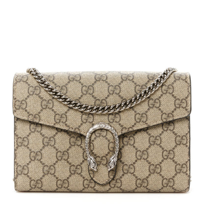 Gucci GG Supreme Monogram Mini Dionysus Chain Wallet Beige Taupe 1 of 10