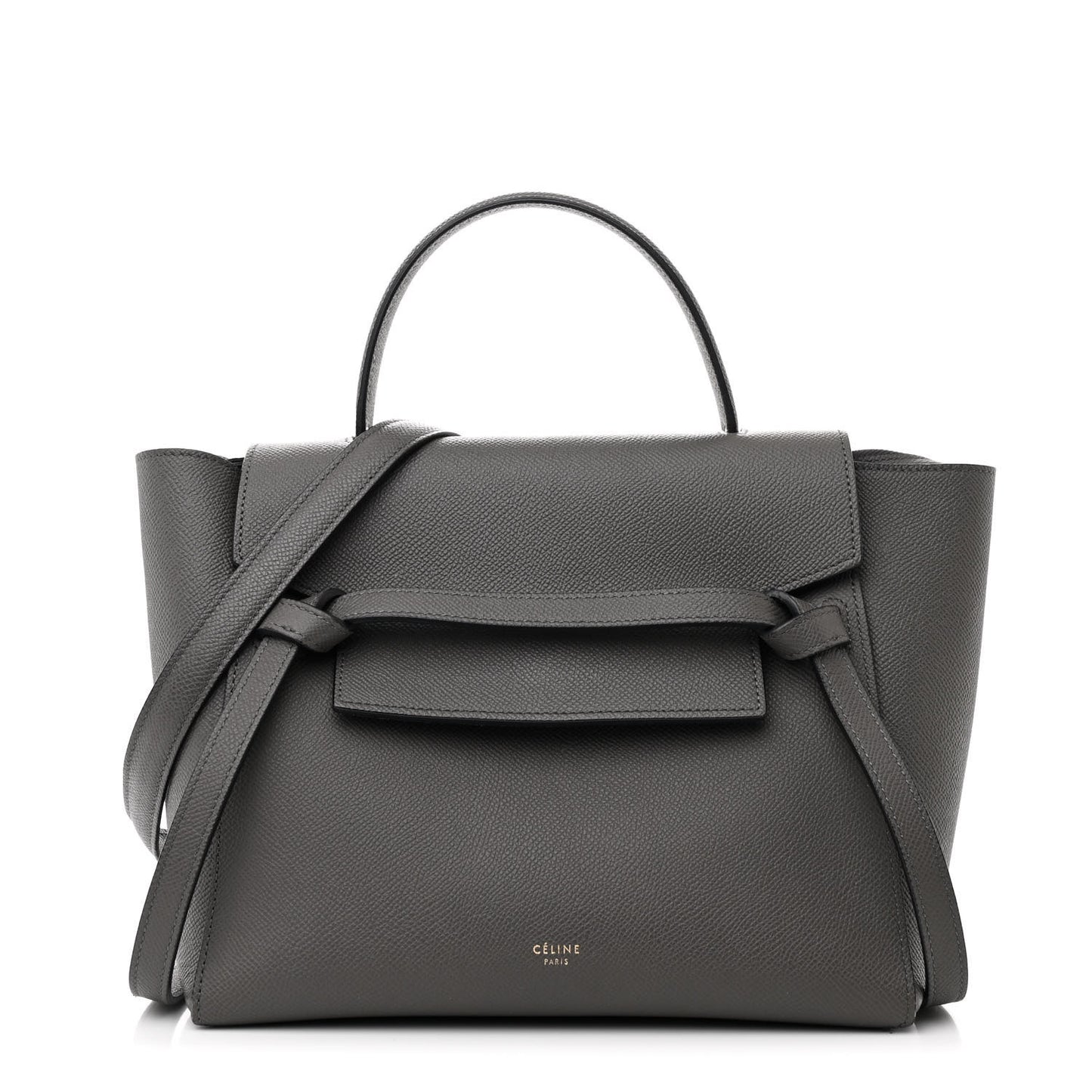 Grained Calfskin Micro Belt Bag Grey