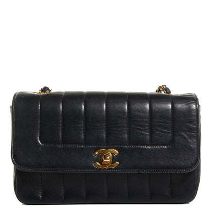 Chanel Lambskin Vertical Quilted Small Single Flap Black 1 of 9