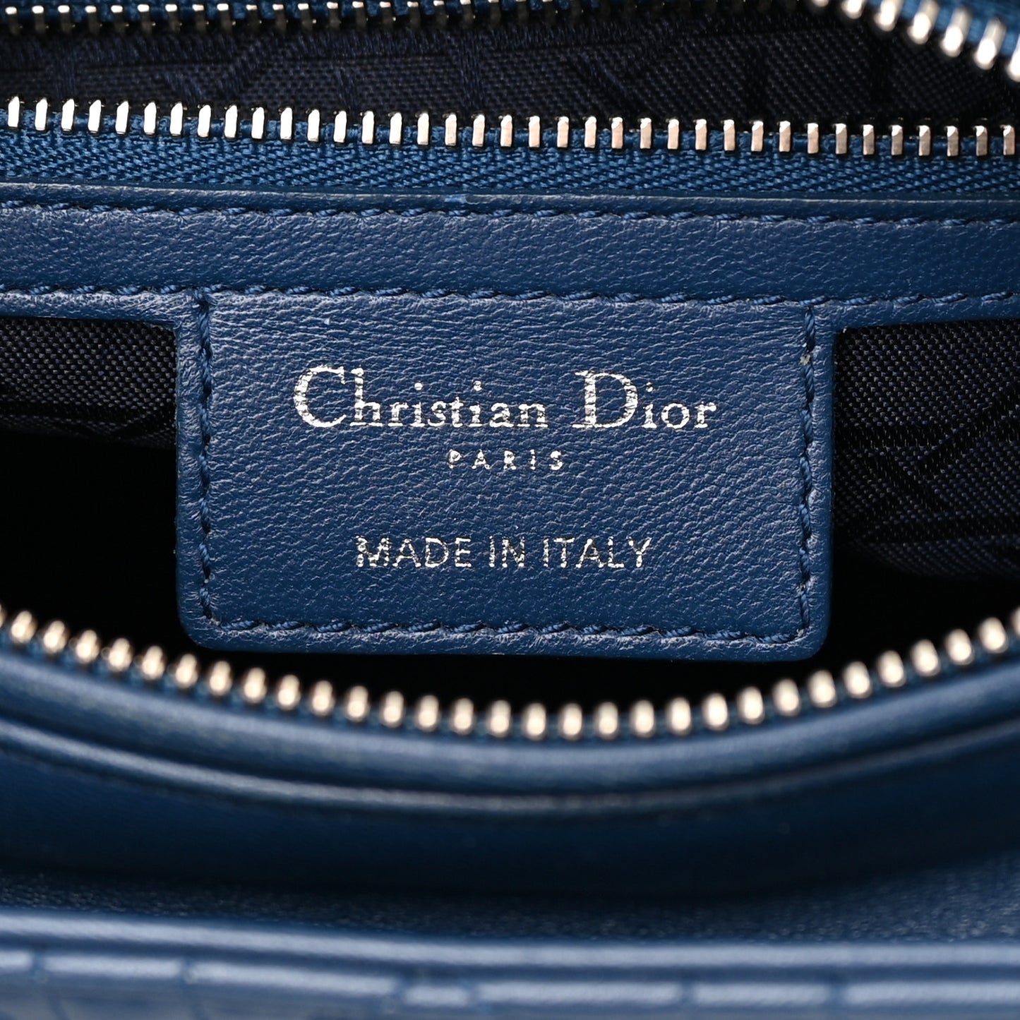 Lambskin Cannage Medium Lady Dior Blue