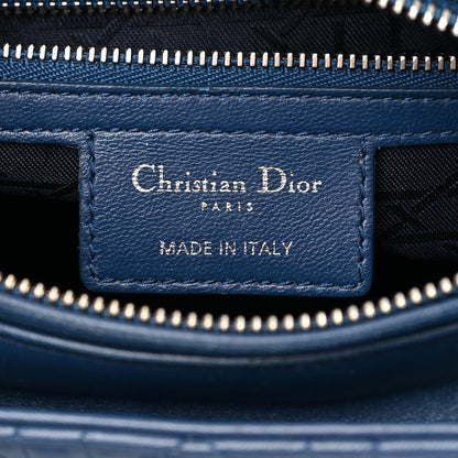 Christian Dior Lambskin Cannage Medium Lady Dior Blue 6 of 13