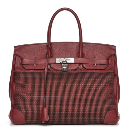 Hermes Taurillon Clemence Crinoline Birkin 35 Rouge H 1 of 25