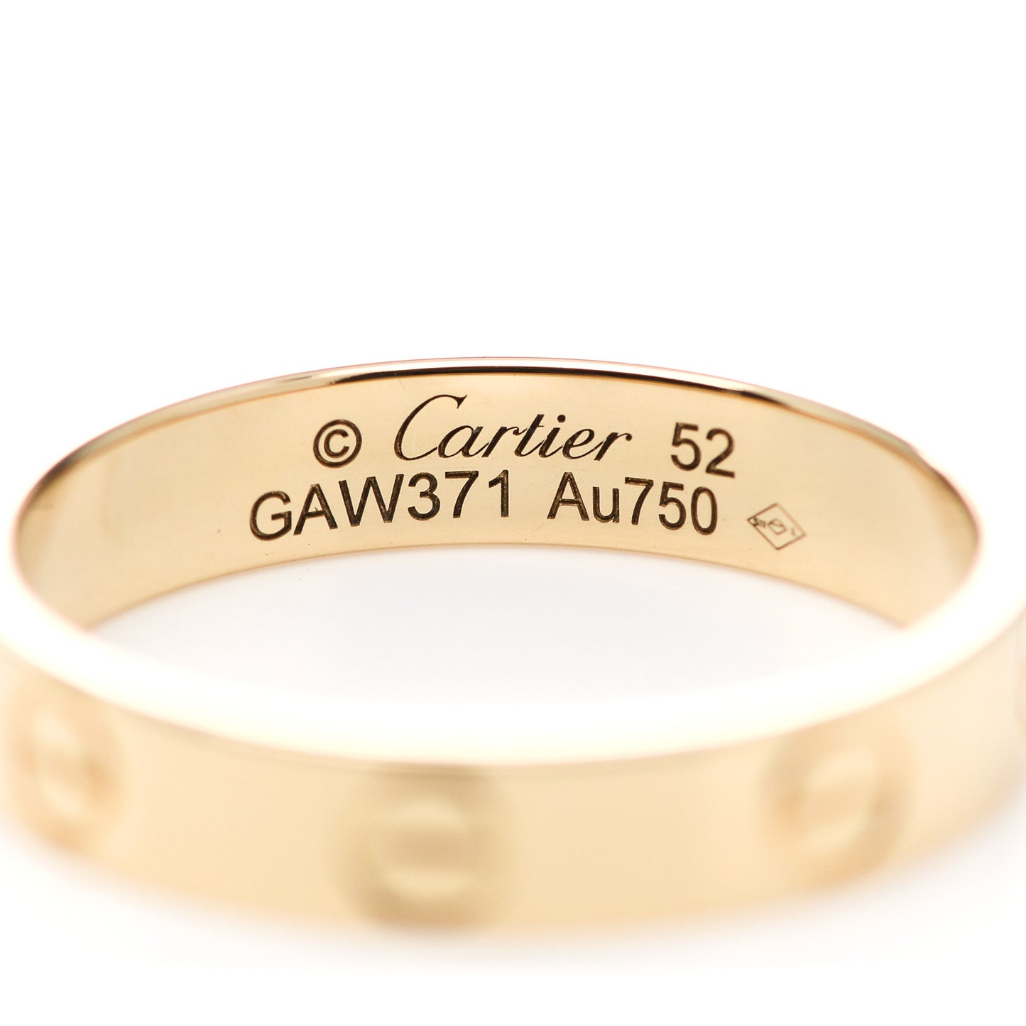 18K Yellow Gold 3.5mm LOVE Wedding Band Ring 52 6