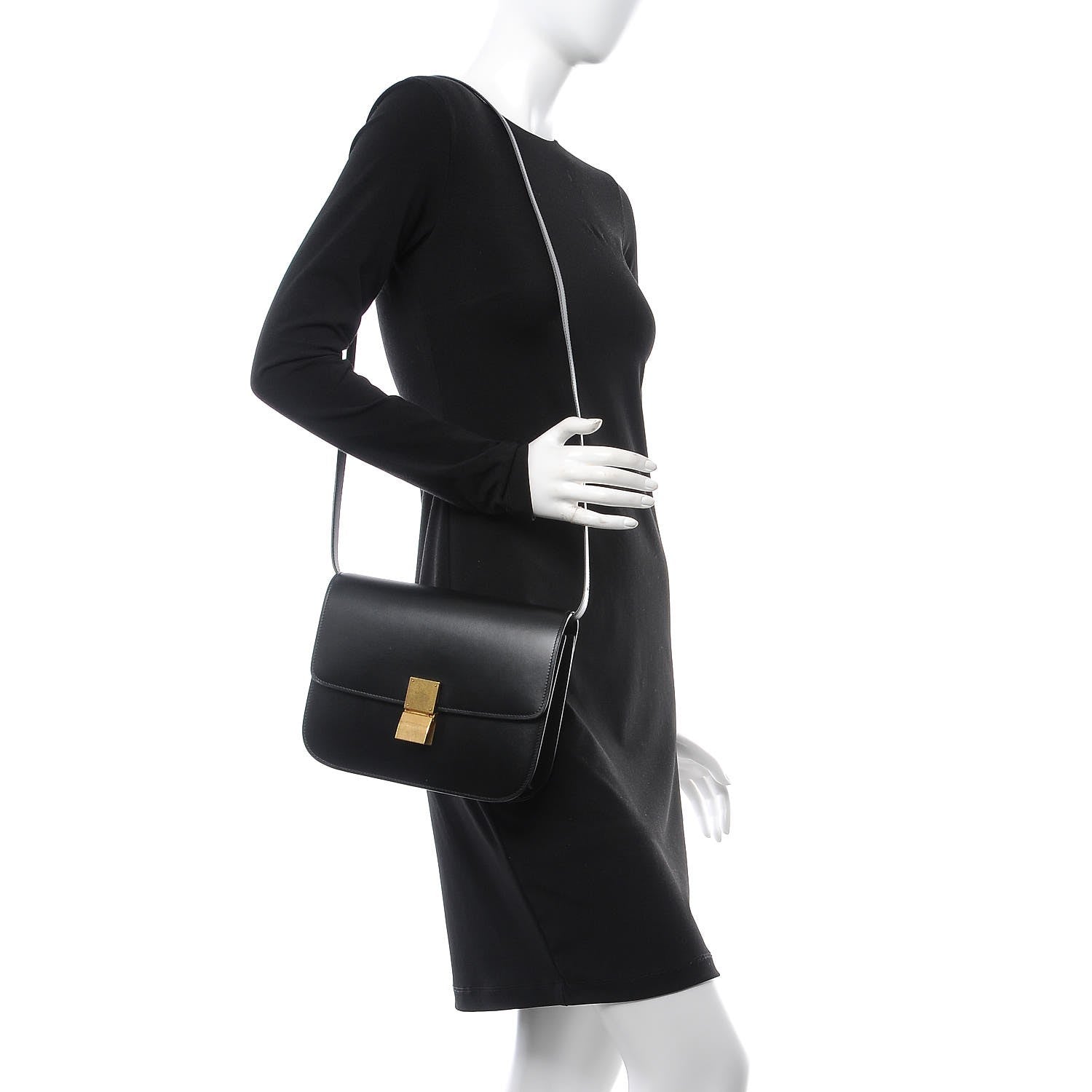 Celine Box Calfskin Medium Classic Box Flap Bag Black 2 of 9