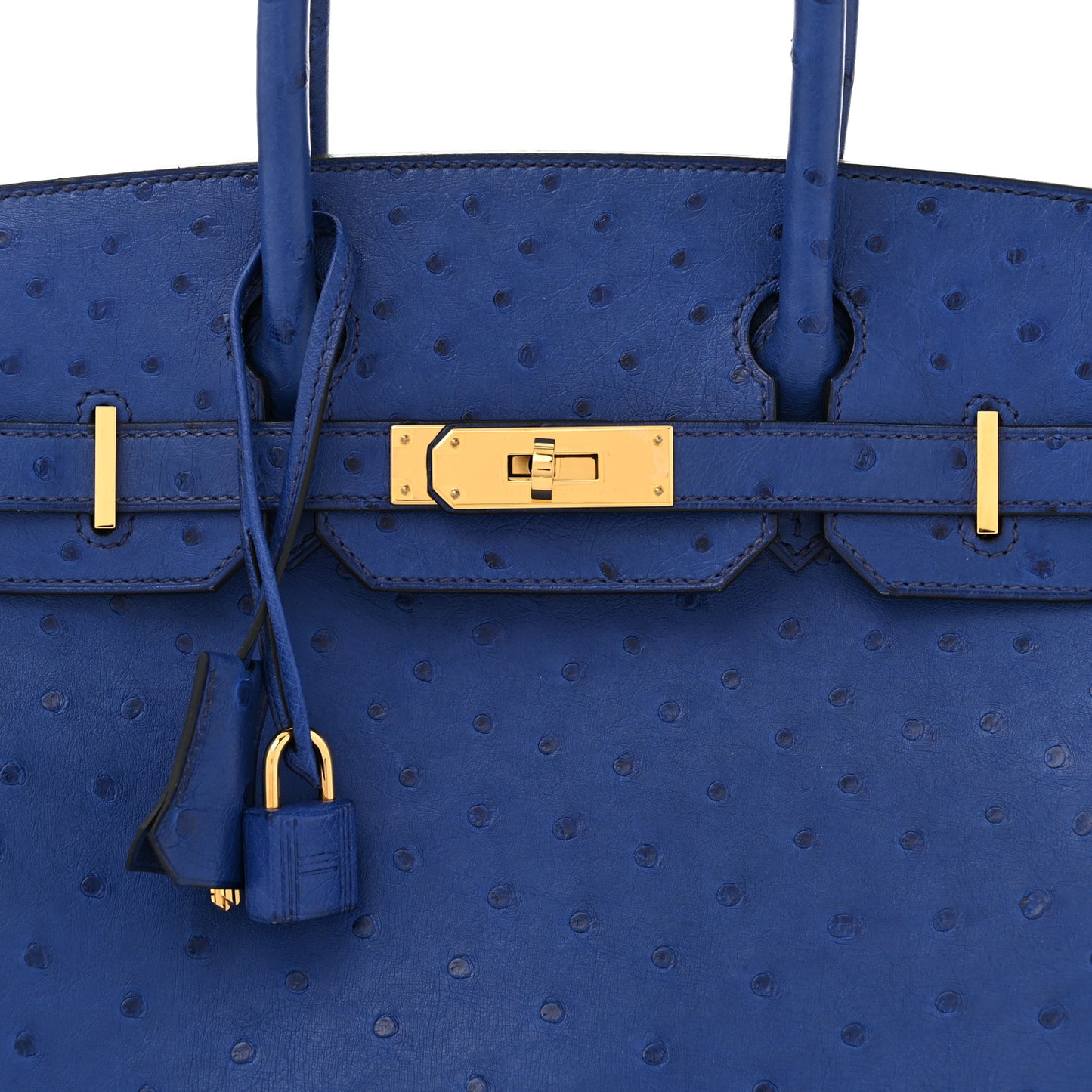 Ostrich Birkin 30 Bleu Saphir