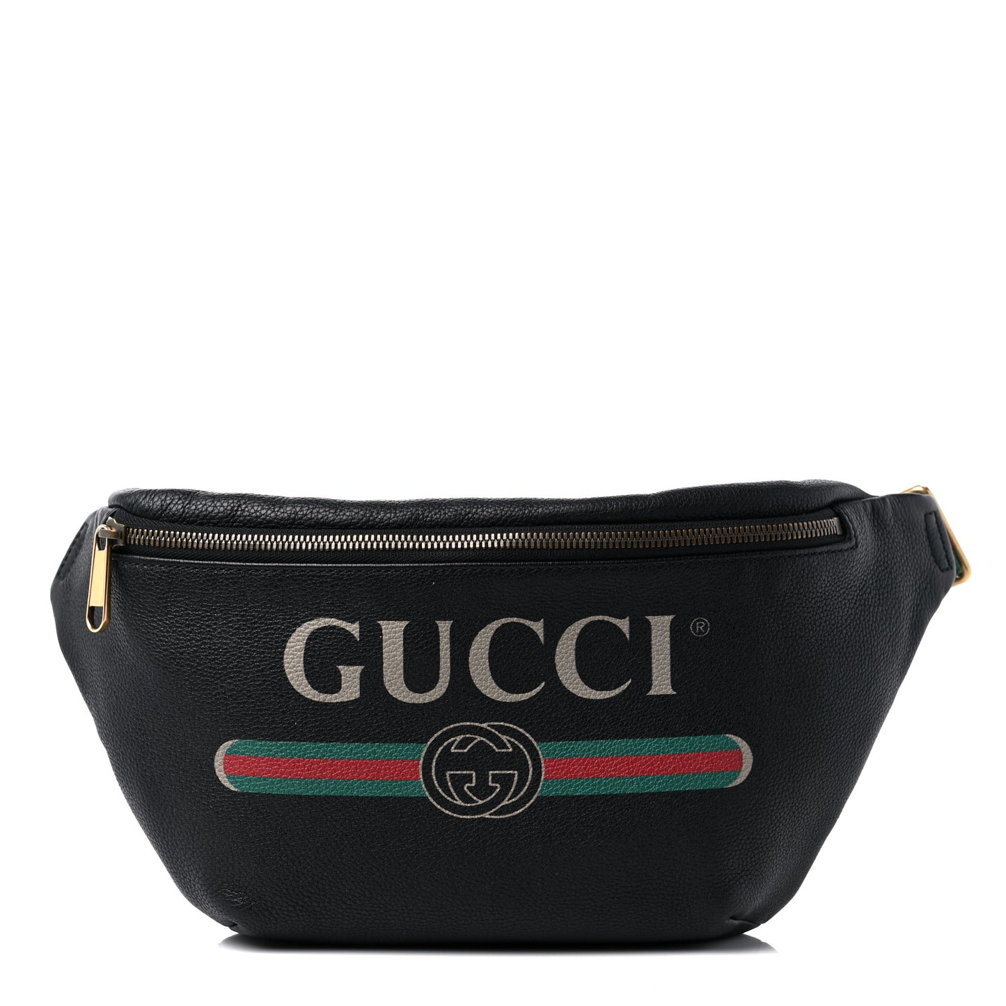 Grained Calfskin Logo Belt Bag Black