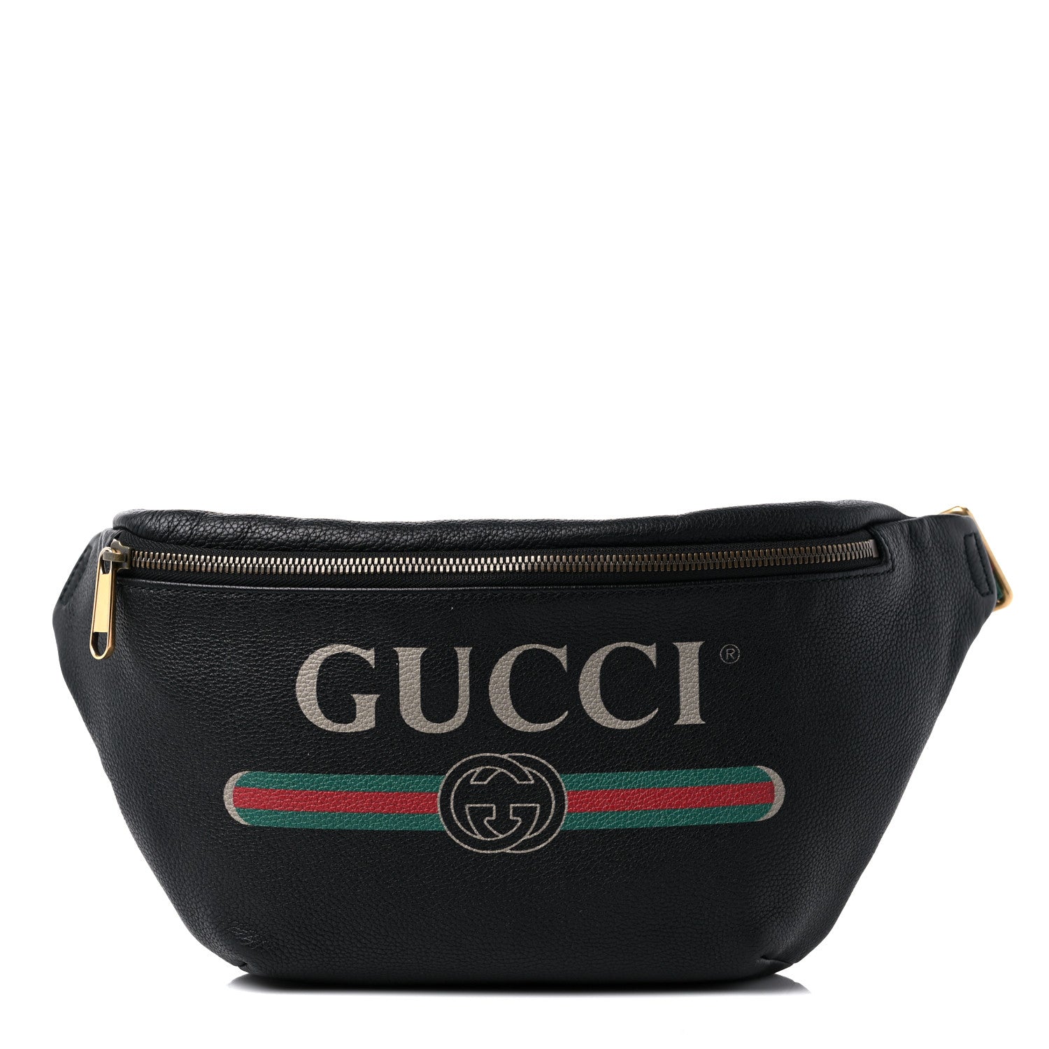 Gucci Grained Calfskin Logo Belt Bag Black 1 of 10