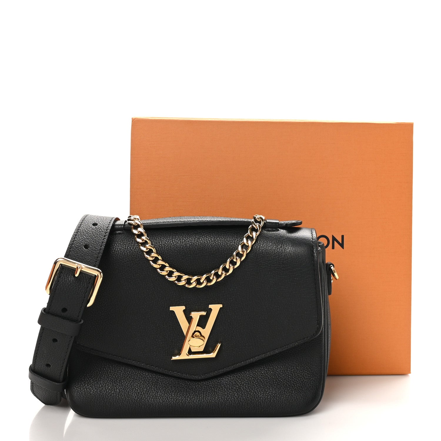 Louis Vuitton Grained Calfskin Lockme Oxford Black 1721961