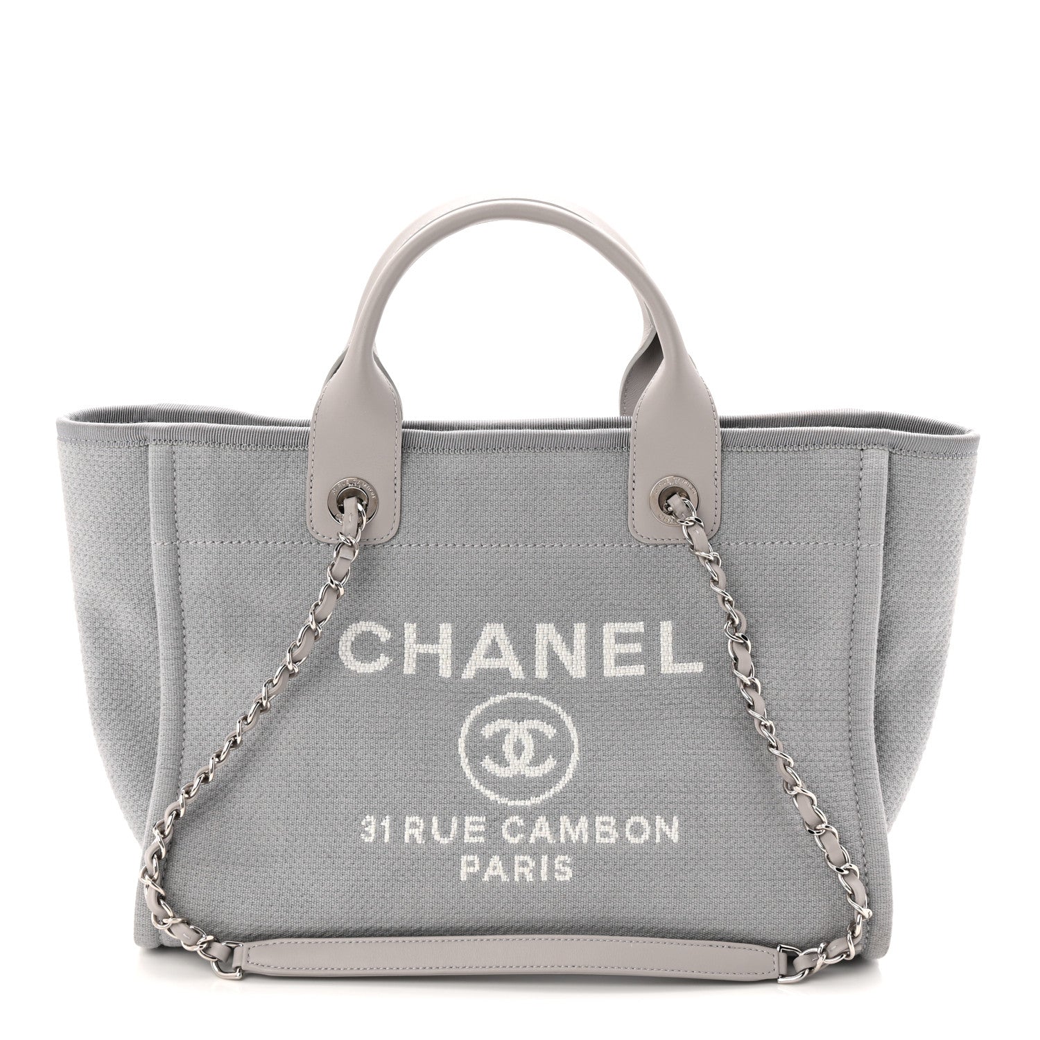 Chanel Mixed Fibers Small Deauville Tote Grey 1 of 11