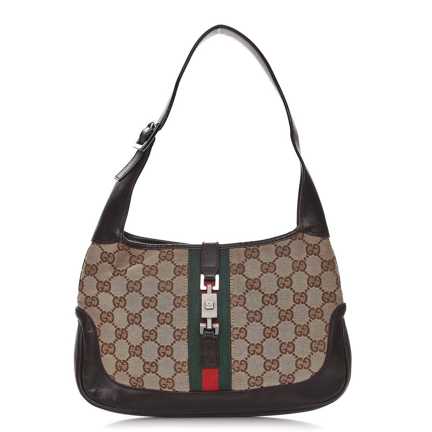 Monogram Web Small Jackie O Hobo Dark Brown