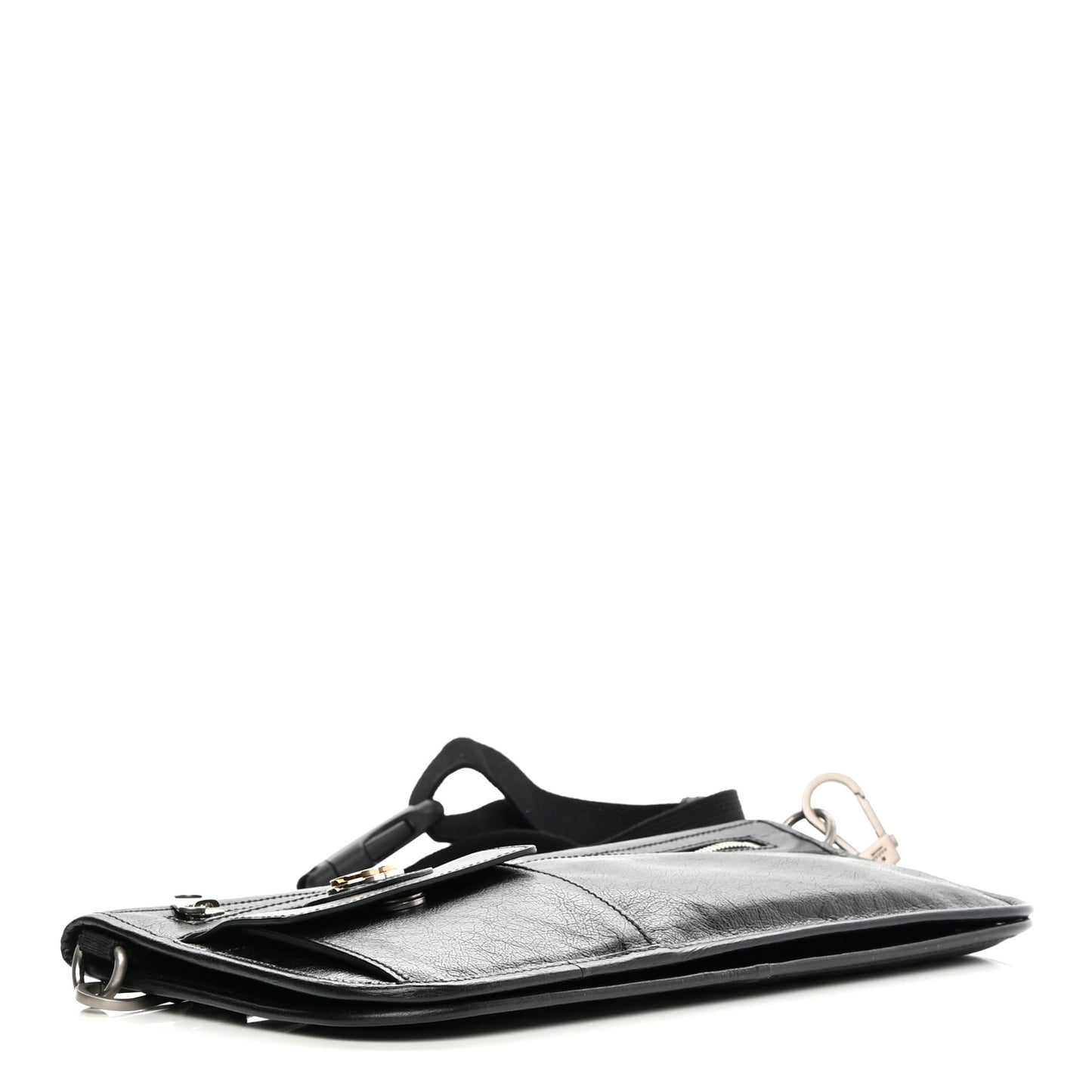 Fluffy Calfskin Morpheus Messenger Bag Black