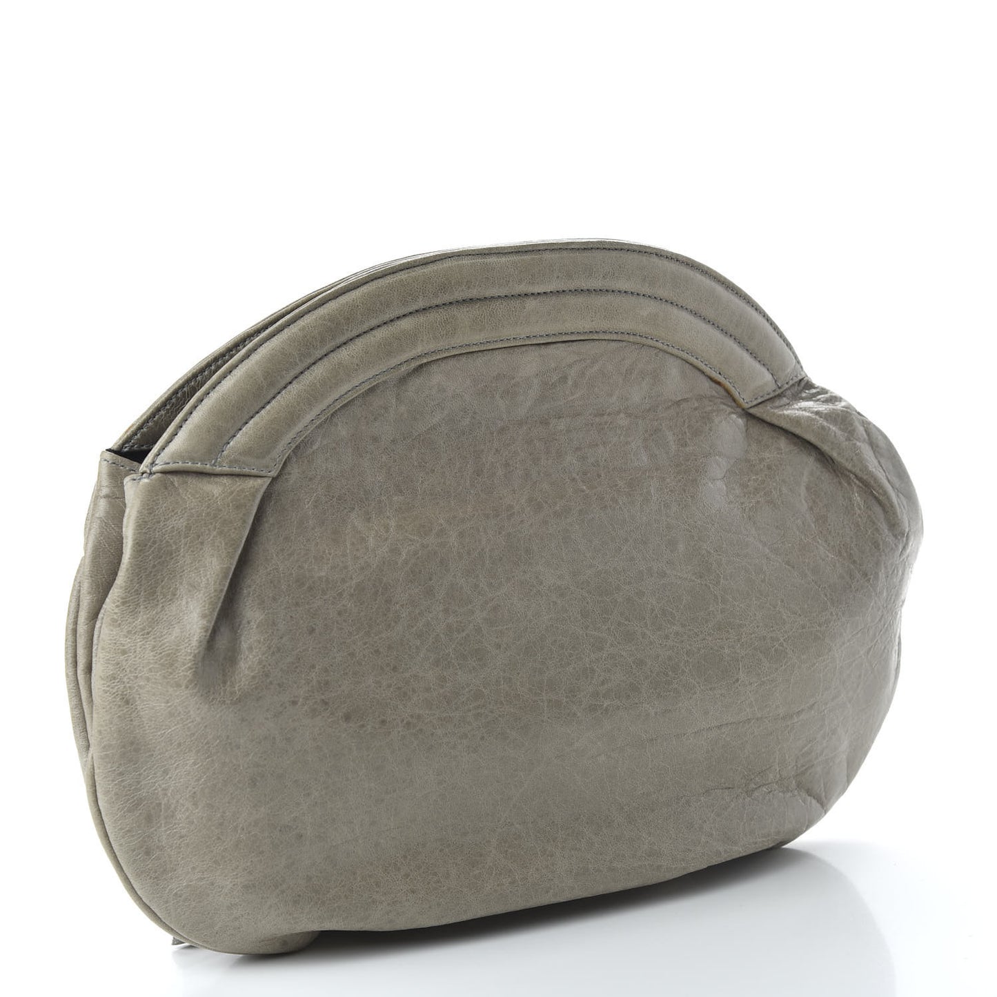 Chevre Classic Hardware Oval Clutch Praline