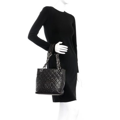 Chanel Caviar Petit Shopping Tote PST Dark Brown 2 of 12