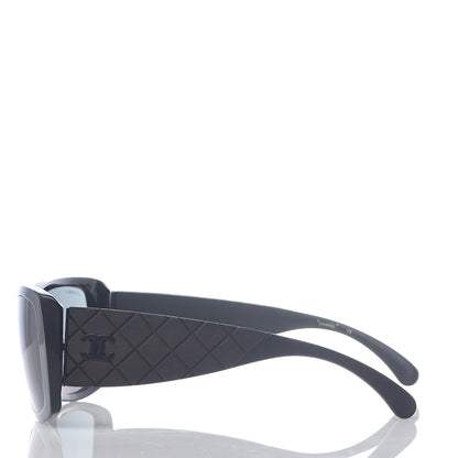 Chanel Wood Rubber Shield Sunglasses 71337A Black 3 of 6