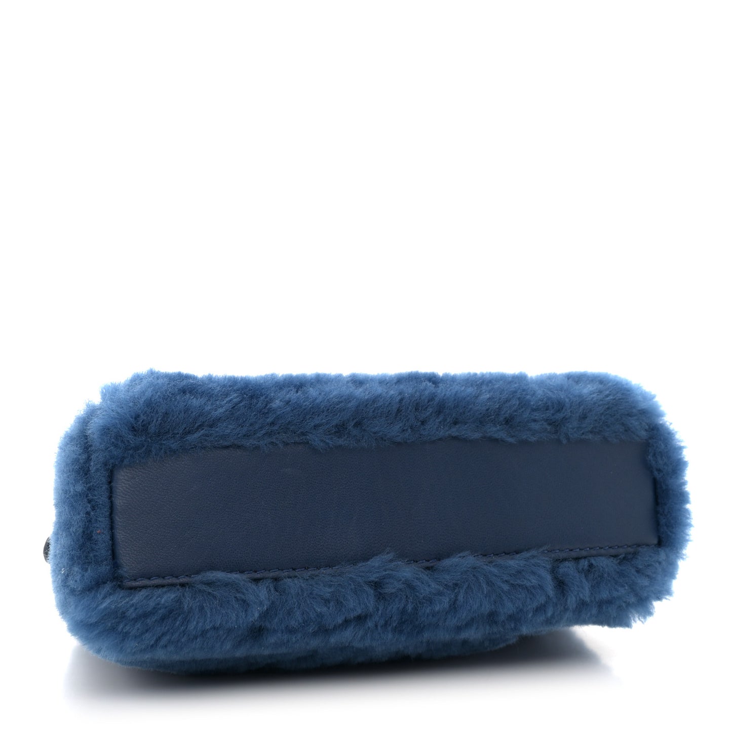 Shearling Shiny Nappa Micro Peekaboo Iconic Satchel Blue