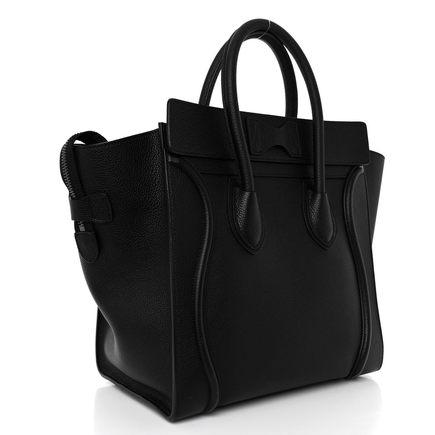 Celine Drummed Calfskin Mini Luggage Black 3 of 9