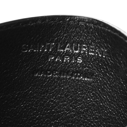 Saint Laurent Lambskin Python Embossed Glitter Monogram Credit Card Case Black 6 of 8