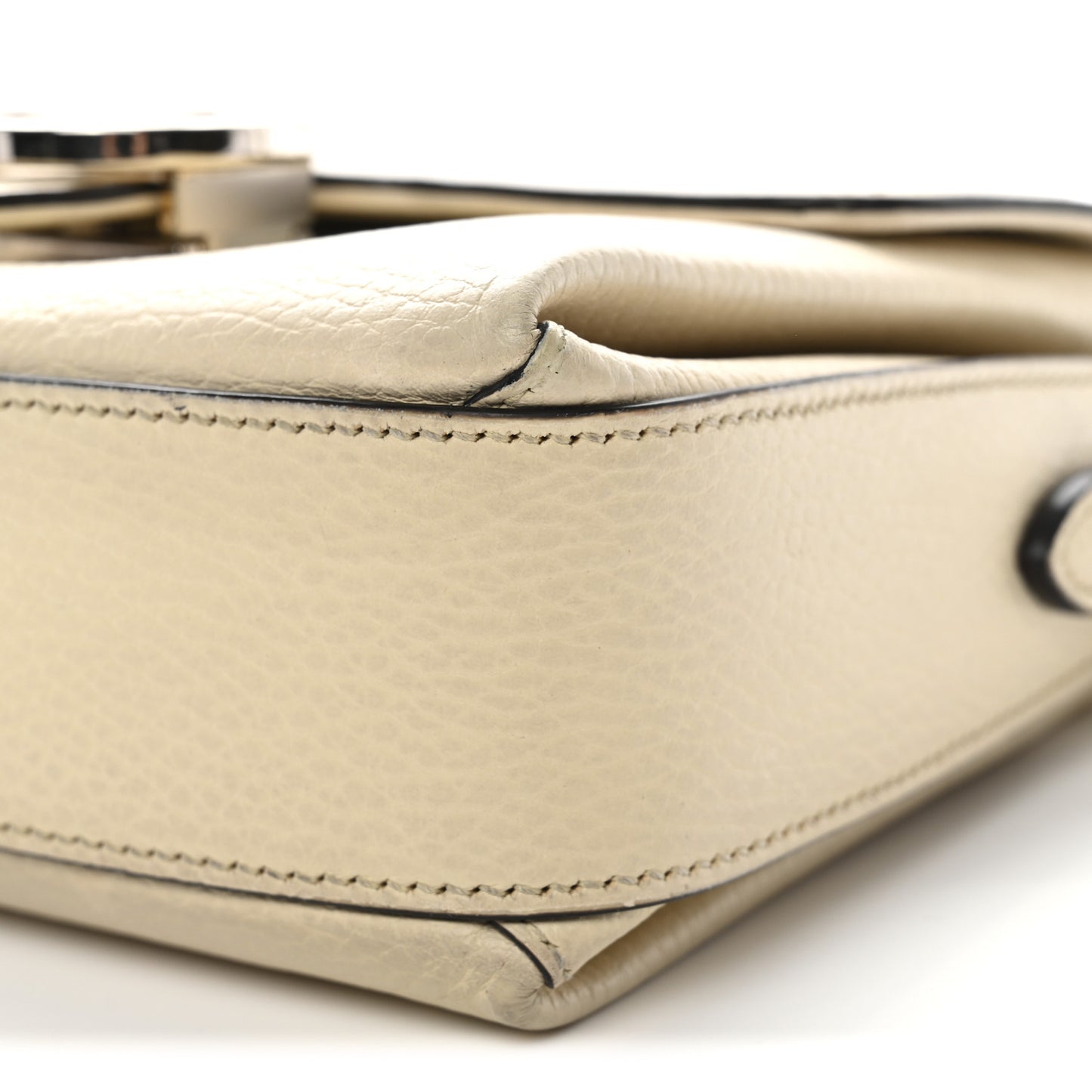 Dollar Calfskin Interlocking G Crossbody Bag Mystic White