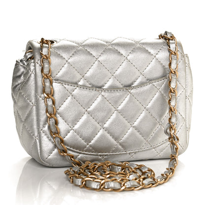 Chanel Metallic Lambskin Quilted Mini Square Flap Silver 2 of 11