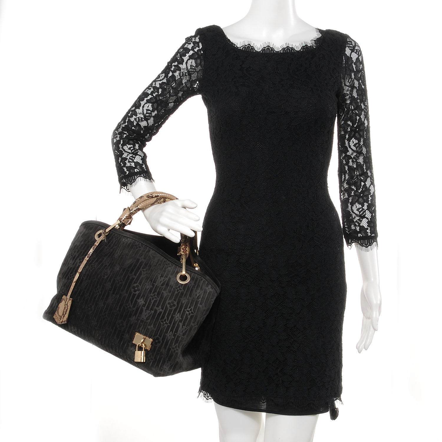 Louis Vuitton Suede Python Monogram Whisper PM Kohl 2 of 8