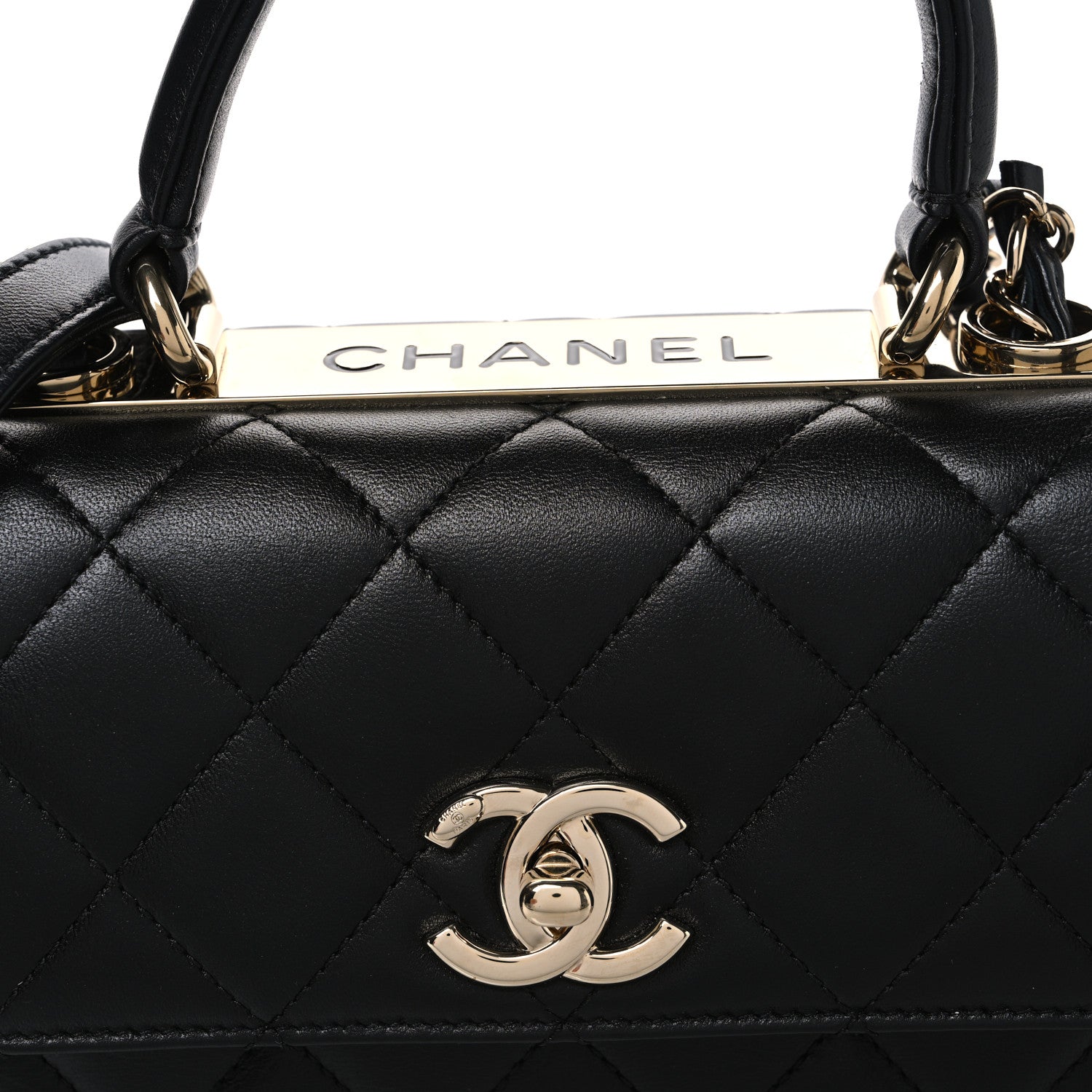 Chanel Lambskin Quilted Mini Trendy CC Dual Handle Flap Bag Black 8 of 12