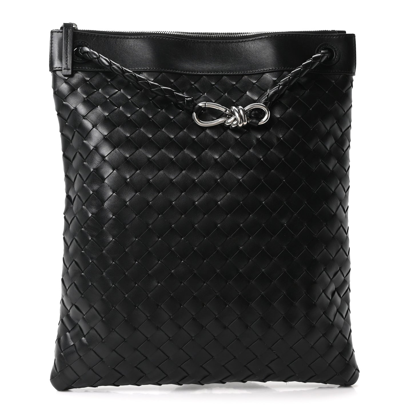 Nappa Intrecciato Andiamo Flat Messenger Black