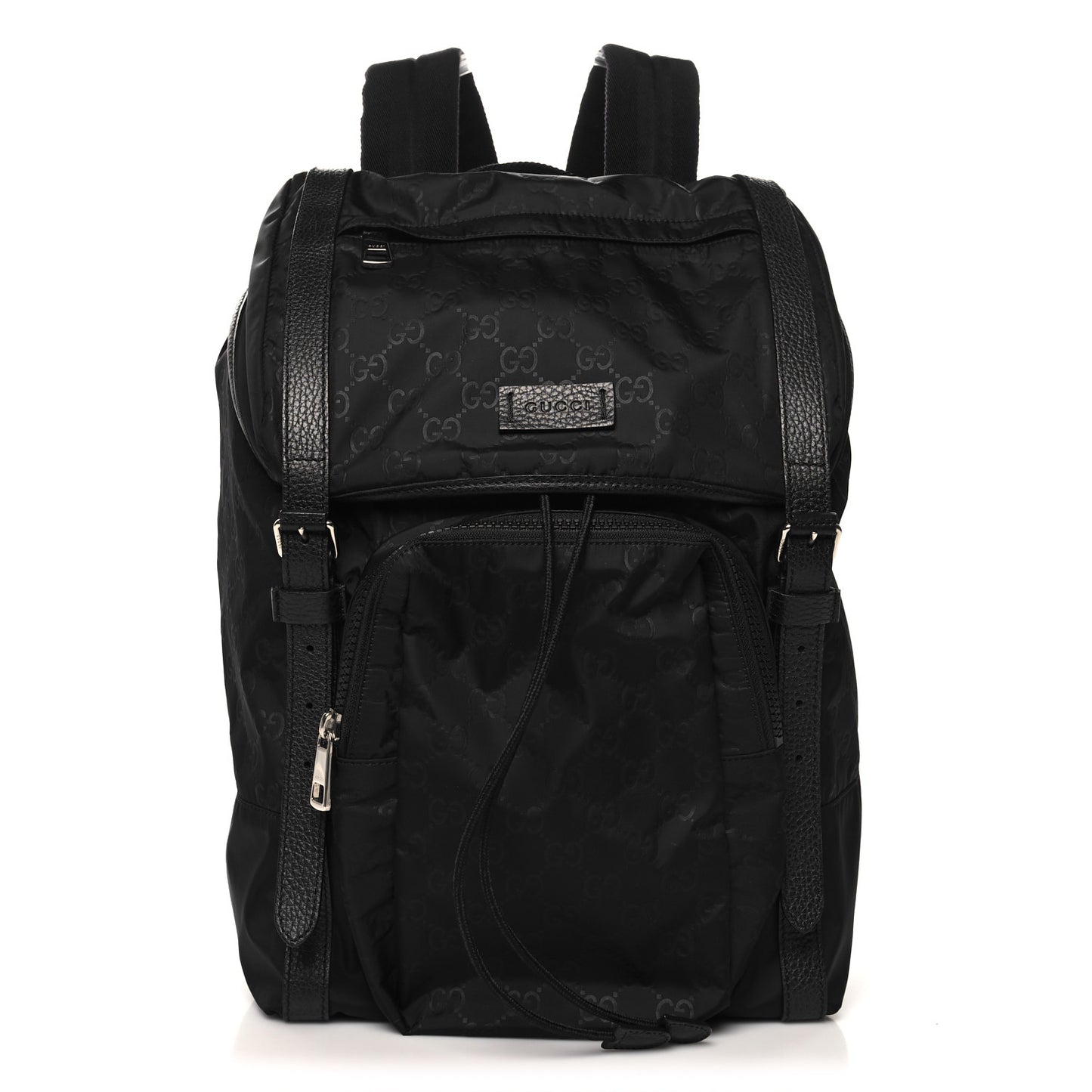 Nylon Monogram Medium Light Double Buckle Backpack Black
