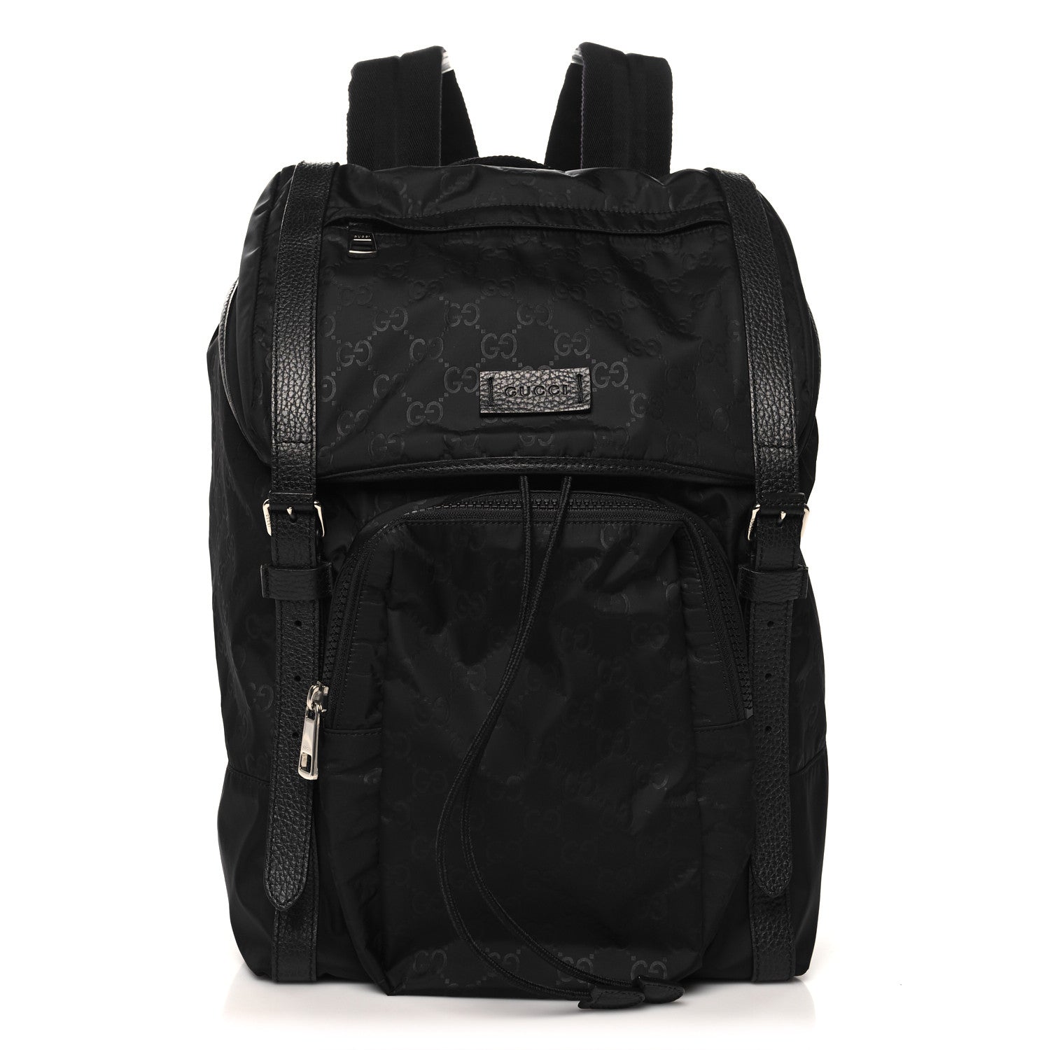 Gucci Nylon Monogram Medium Light Double Buckle Backpack Black 1 of 10