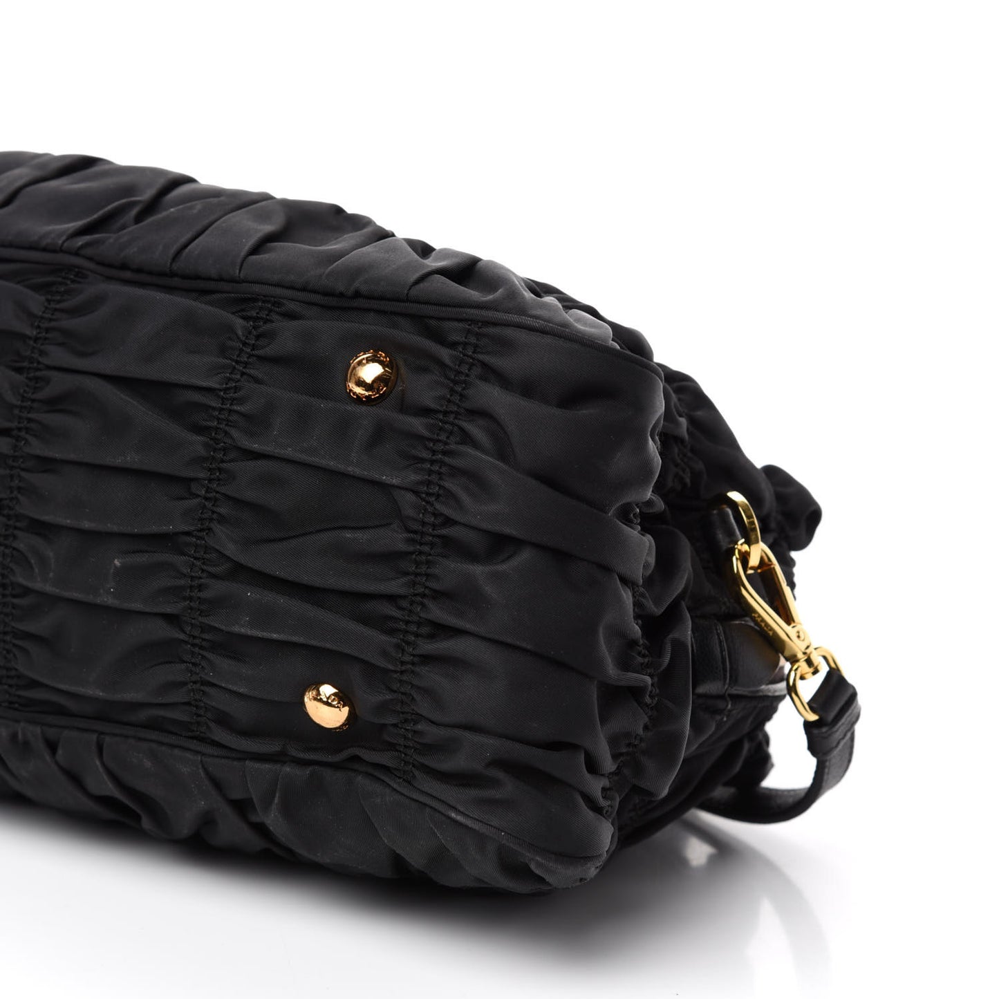 Tessuto Nylon Gaufre Shopping Satchel Black