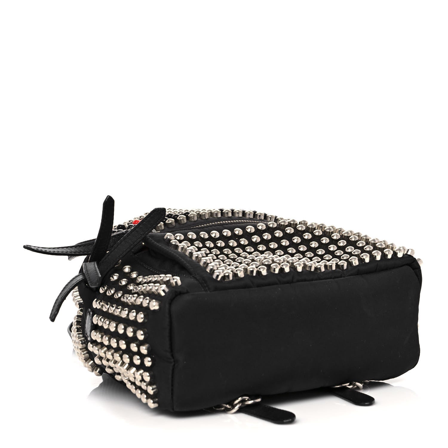 Fendi Nylon Vitello Dolce Studded Monster Mini Backpack Black 4 of 12