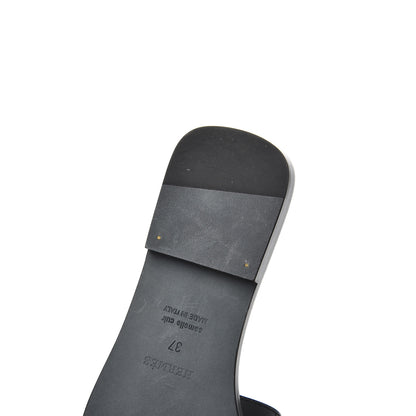 Hermes Patent Oran Sandals 37 Black 10 of 13