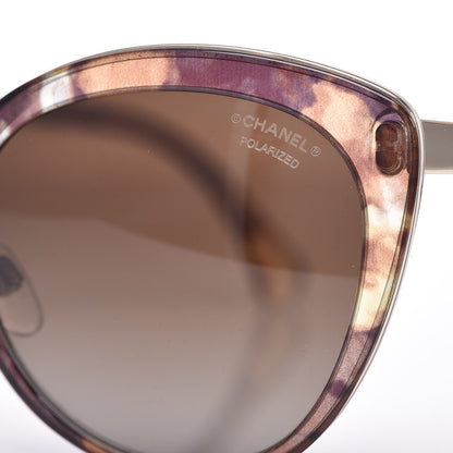 Chanel Polarized Metal Cat Eye Sunglasses 4208 Brown 7 of 9