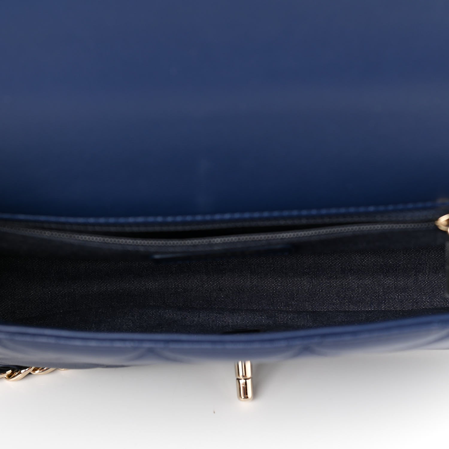 Chanel Lambskin Quilted Resin Bi-Color Chain Flap Bag Navy 5 of 11