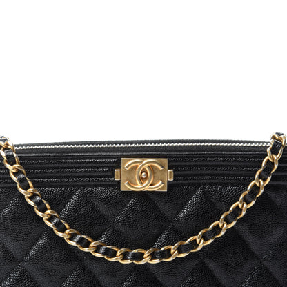 Chanel Caviar Quilted Small Boy Clutch With Chain Black 11 of 11